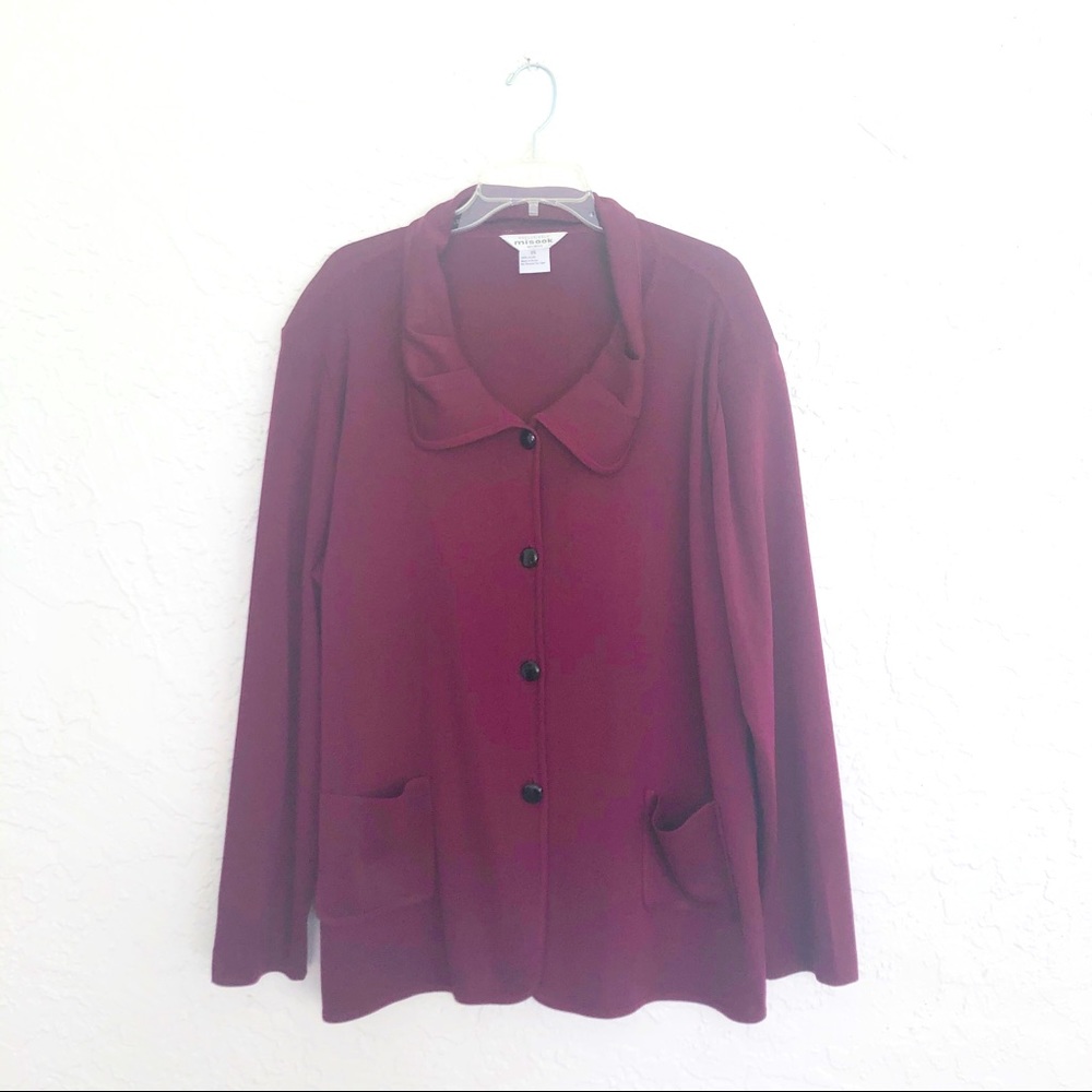 Misook Burgundy Cardigan Sweater